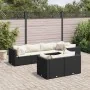Set de muebles de jardín y cojines 7 pzas ratán sintético negro de , Conjuntos de jardín - Ref: Foro24-3308184, Precio: 695,0...