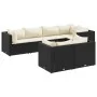 Set de muebles de jardín y cojines 7 pzas ratán sintético negro de , Conjuntos de jardín - Ref: Foro24-3308184, Precio: 695,0...