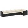 Set muebles de jardín 6 piezas y cojines ratán sintético negro de , Conjuntos de jardín - Ref: Foro24-3308104, Precio: 507,60...
