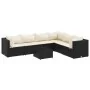 Set de muebles de jardín y cojines 7 pzas ratán sintético negro de , Conjuntos de jardín - Ref: Foro24-3308144, Precio: 570,5...