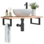 Estante de lavabo de pared de acero y madera maciza de haya de , Tocadores de baño - Ref: Foro24-3302353, Precio: 81,86 €, De...