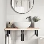 Estante de lavabo de pared de acero y madera maciza de haya de , Tocadores de baño - Ref: Foro24-3302353, Precio: 81,86 €, De...