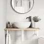 Estante de lavabo de pared acero y madera maciza de acacia de , Tocadores de baño - Ref: Foro24-3302668, Precio: 68,67 €, Des...