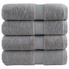 Toallas SOLUND 4 unidades gris 30x30 cm 600 gsm