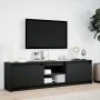 Mueble de TV con LED madera de ingeniería negro 180x34x50 cm by , TV Furniture - Ref: Foro24-3307913, Price: 173,02 €, Discou...