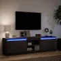 Mueble de TV con LED madera de ingeniería negro 180x34x50 cm by , TV Furniture - Ref: Foro24-3307913, Price: 173,02 €, Discou...