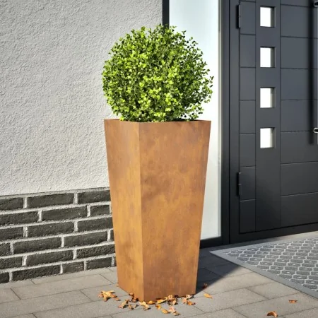 Jardinera de acero oxidado 35x35x75 cm by , Pots and planters - Ref: Foro24-851092, Price: 65,30 €, Discount: -5%%