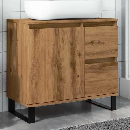 Mueble de lavabo madera de ingeniería roble artisan 65x33x60 cm by , Bathroom furniture - Ref: Foro24-857230, Price: 98,48 €,...