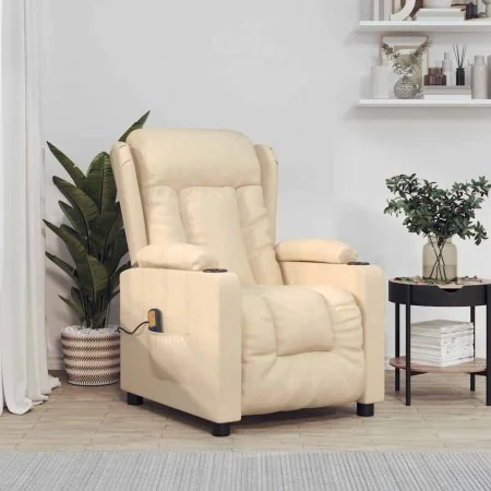 Sillón de masaje de tela color crema by , Electric massage chairs - Ref: Foro24-339067, Price: 229,00 €, Discount: -5%%