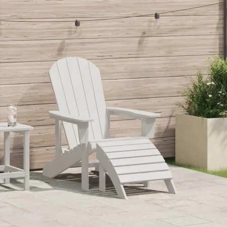 Silla Adirondack con reposapiés blanca HDPE | Foro24.es | Tu tienda online para hogar, jardín y más Foro24.es