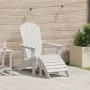 Silla Adirondack con reposapiés blanca HDPE | Foro24.es | Tu tienda online para hogar, jardín y más Foro24.es