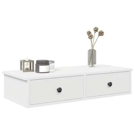 Estante de pared con cajones de madera contrachapada blanco de , Estantes y estanterías - Ref: Foro24-859950, Precio: 64,12 €...