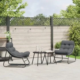 Comprar Sillas de Jardín 2 pcs con Cojín Negro