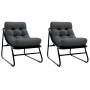 Sillas de Jardín 2 pcs con Cojín Negro 60x80x71 cm Acero de , Sillas de jardín - Ref: Foro24-42008029, Precio: 138,44 €, Desc...