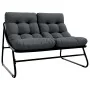 Banco de jardín con cojín negro 110x80x71 cm acero de , Sillas de jardín - Ref: Foro24-42008030, Precio: 122,14 €, Descuento:...