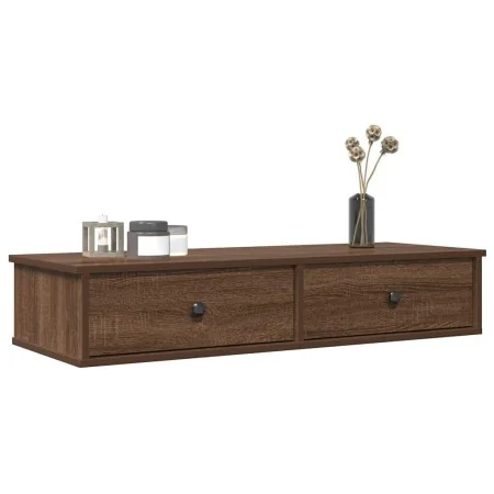 Estante de pared con cajones madera contrachapada roble marrón de , Estantes y estanterías - Ref: Foro24-859965, Precio: 72,8...