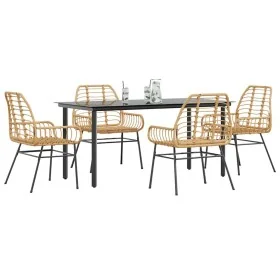 Juego de comedor jardín 5 piezas ratán sintético marrón de , Conjuntos de jardín - Ref: Foro24-3334544, Precio: 371,76 €, Des...