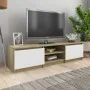Mueble de TV madera contrachapada blanco y roble 140x40x35,5 cm | Foro24.es | Tu tienda online para hogar, jardín y más Foro24.es