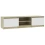 Mueble de TV madera contrachapada blanco y roble 140x40x35,5 cm | Foro24.es | Tu tienda online para hogar, jardín y más Foro24.es
