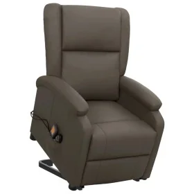 Sillón de masaje elevable cuero sintético gris