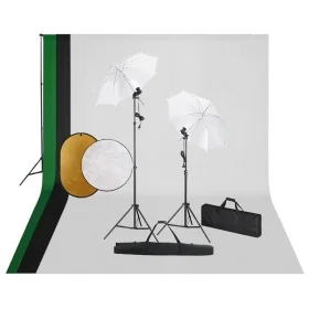Kit de estudio fotográfico con lámparas, fondo y reflector by , Flashes and studio lighting - Ref: Foro24-3067116, Price: 291...