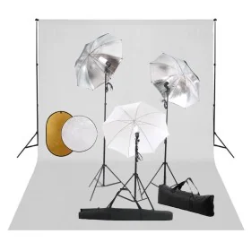 Kit estudio fotográfico lámparas, sombrillas