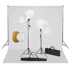 Kit estudio fotográfico lámparas sombrillas fondo y reflector by , Flashes and studio lighting - Ref: Foro24-3067072, Price: ...