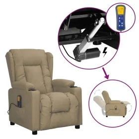 Sillón de masaje elevable cuero sintético color capuchino de , Sillones de masaje eléctricos - Ref: Foro24-3093452, Precio: 2...