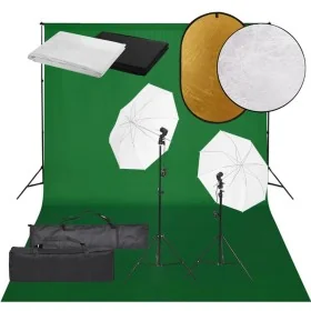 Kit de estudio fotográfico con set de luces, fondo y reflector de , Flashes e iluminaciones de estudio - Ref: Foro24-3094636,...