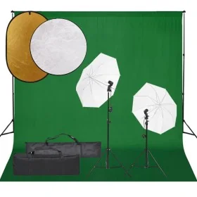Kit de estudio fotográfico con set de luces, fondo y reflector by , Flashes and studio lighting - Ref: Foro24-3094657, Price:...