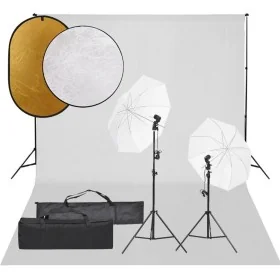 Kit de estudio fotográfico con set de luces, fondo y reflector de , Flashes e iluminaciones de estudio - Ref: Foro24-3094662,...