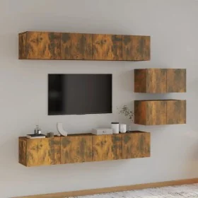 Set de muebles de TV 6 pzas madera contrachapada roble ahumado de , Muebles TV - Ref: Foro24-3114603, Precio: 179,64 €, Descu...