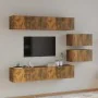 Set de muebles de TV 6 pzas madera contrachapada roble ahumado de , Muebles TV - Ref: Foro24-3114603, Precio: 179,64 €, Descu...