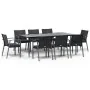 Juego comedor jardín 9 piezas y cojines ratán sintético y acero by , Garden sets - Ref: Foro24-3186984, Price: 800,15 €, Disc...