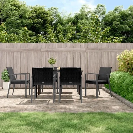 Juego comedor jardín 7 piezas y cojines ratán sintético y acero by , Garden sets - Ref: Foro24-3186992, Price: 561,89 €, Disc...