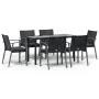 Juego comedor jardín 7 piezas y cojines ratán sintético y acero by , Garden sets - Ref: Foro24-3186992, Price: 561,89 €, Disc...