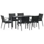 Juego comedor jardín 7 piezas y cojines ratán sintético y acero by , Garden sets - Ref: Foro24-3186992, Price: 561,89 €, Disc...
