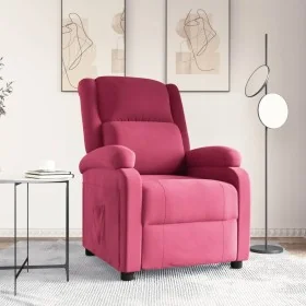 Sillón reclinable de terciopelo rojo tinto