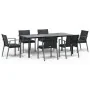 Juego comedor jardín 7 piezas y cojines ratán sintético y acero by , Garden sets - Ref: Foro24-3186999, Price: 655,42 €, Disc...