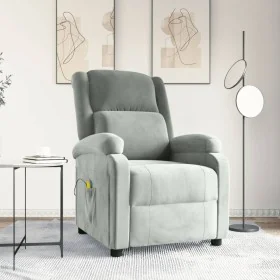 Sillón de masaje de terciopelo gris claro by , Electric massage chairs - Ref: Foro24-342410, Price: 221,91 €, Discount: -5%%