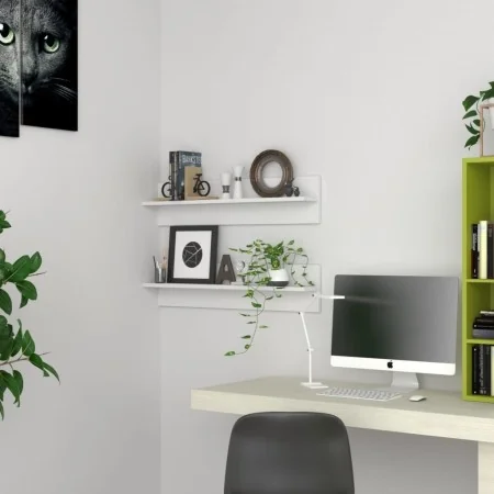 Estante de pared 2 uds madera contrachapada blanco 80x11,5x18cm by , Shelves and shelves - Ref: Foro24-807333, Price: 23,97 €...