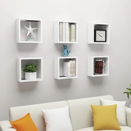 Estantes cubo de pared 6 unidades blanco 30x15x30 cm by , Shelves and shelves - Ref: Foro24-807000, Price: 53,40 €, Discount: %