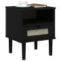 Mesita noche SENJA aspecto ratán madera pino negro 40x35x48 cm von , Nachttische - Ref: Foro24-358012, Preis: 62,88 €, Rabatt...