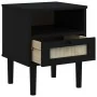 Mesita noche SENJA aspecto ratán madera pino negro 40x35x48 cm von , Nachttische - Ref: Foro24-358012, Preis: 62,88 €, Rabatt...