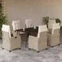 Set comedor de jardín 7 pzas con cojines ratán sintético beige by , Garden sets - Ref: Foro24-3212808, Price: 919,71 €, Disco...