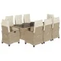 Set comedor de jardín 9 pzas con cojines ratán sintético beige by , Garden sets - Ref: Foro24-3212927, Price: 1,00 €, Discoun...