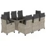 Set comedor de jardín 9 pzas cojines ratán sintético gris claro von , Gartensets - Ref: Foro24-3212931, Preis: 1,00 €, Rabatt...
