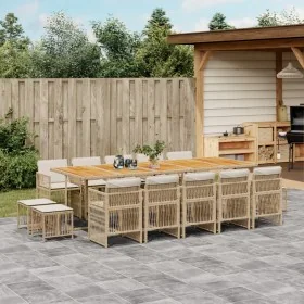 Comprar Set comedor de jardín con cojines 15 pzas