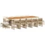 Set comedor de jardín con cojines 15 pzas ratán sintético beige de , Conjuntos de jardín - Ref: Foro24-3211000, Precio: 1,00 ...