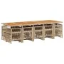 Set comedor de jardín con cojines 15 pzas ratán sintético beige de , Conjuntos de jardín - Ref: Foro24-3211000, Precio: 1,00 ...